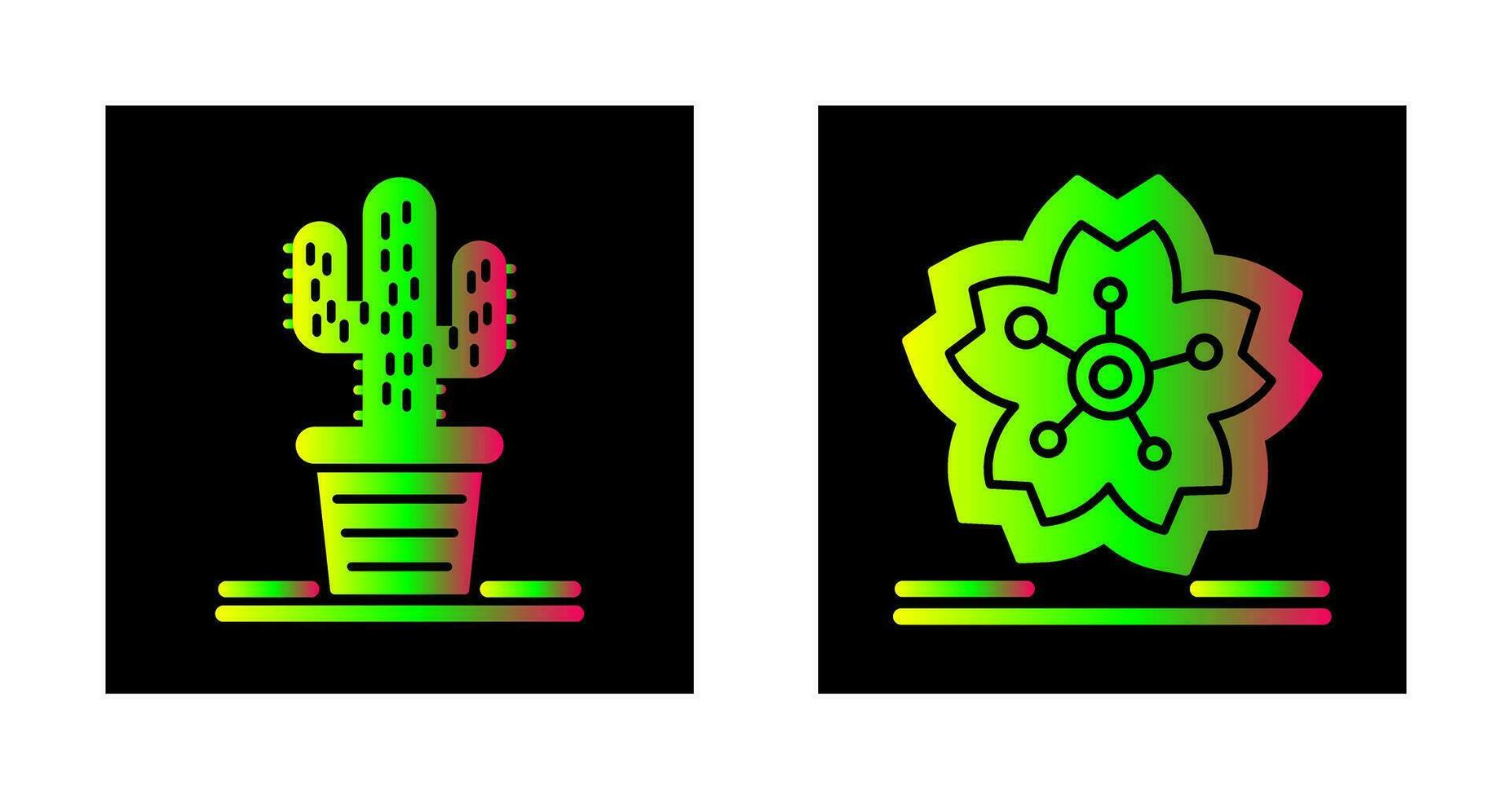 Cactus and Cherry Blossom Icon vector