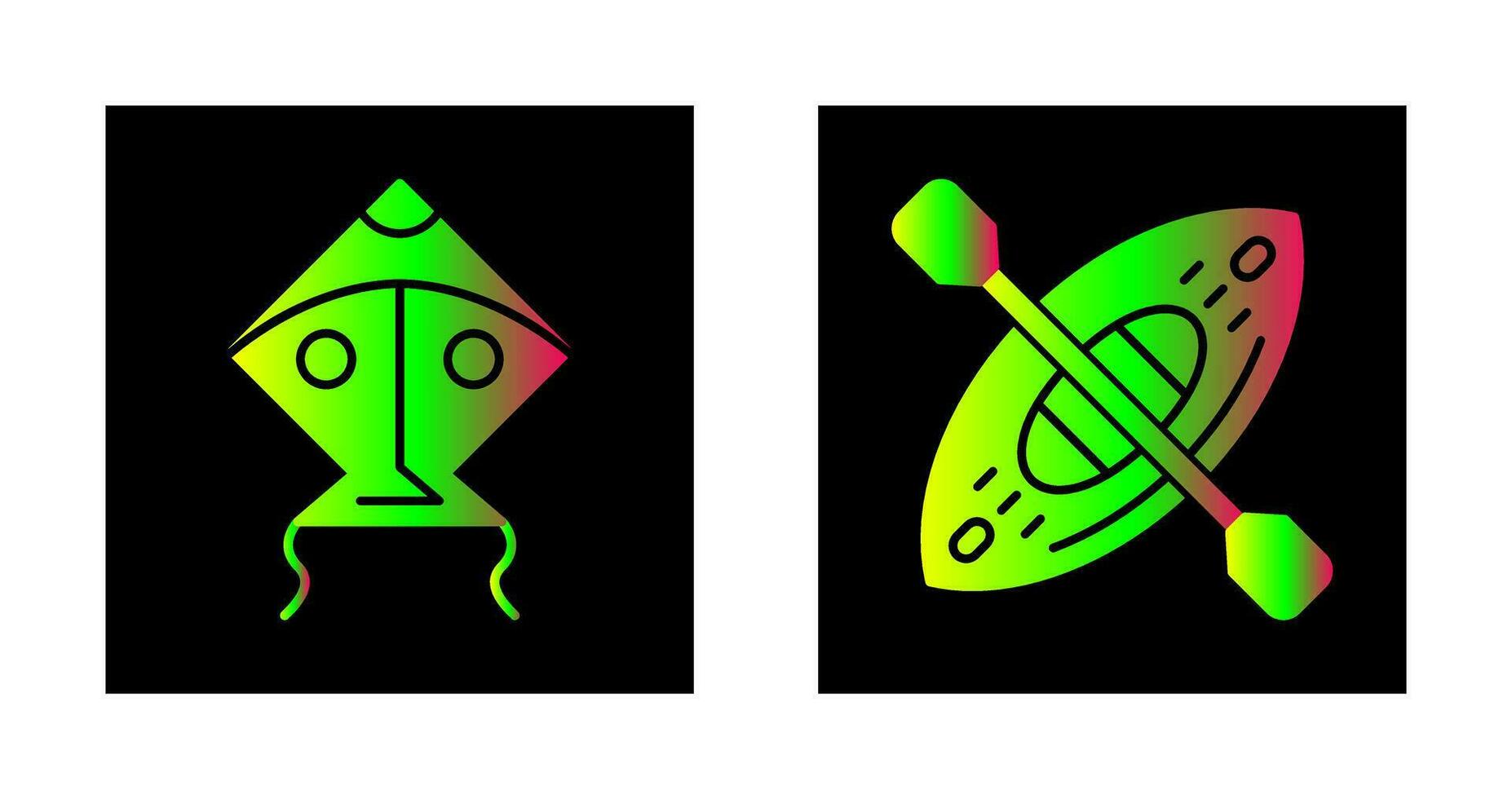 Kite and Kayak Icon vector