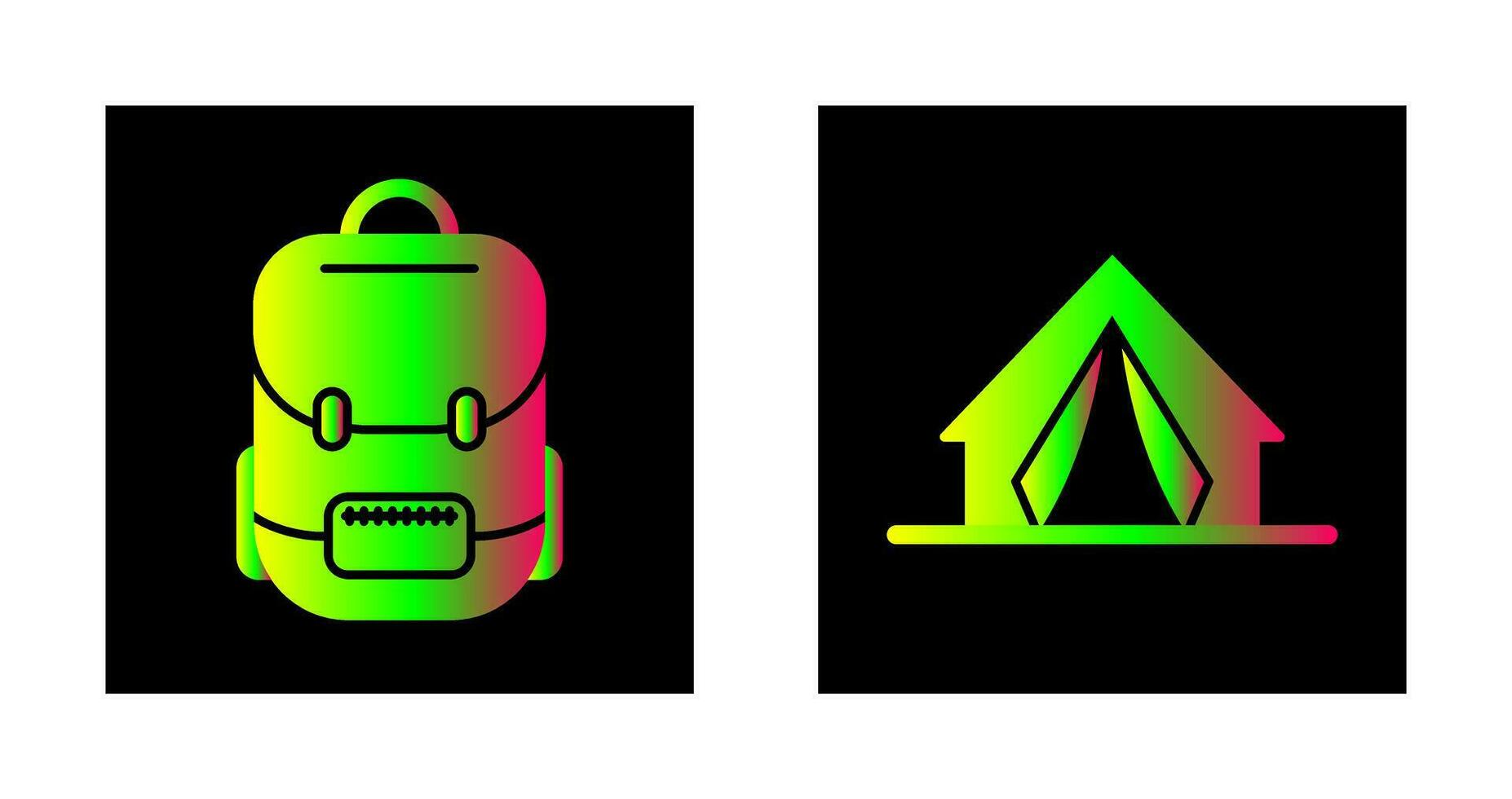 bolso y acampar icono vector