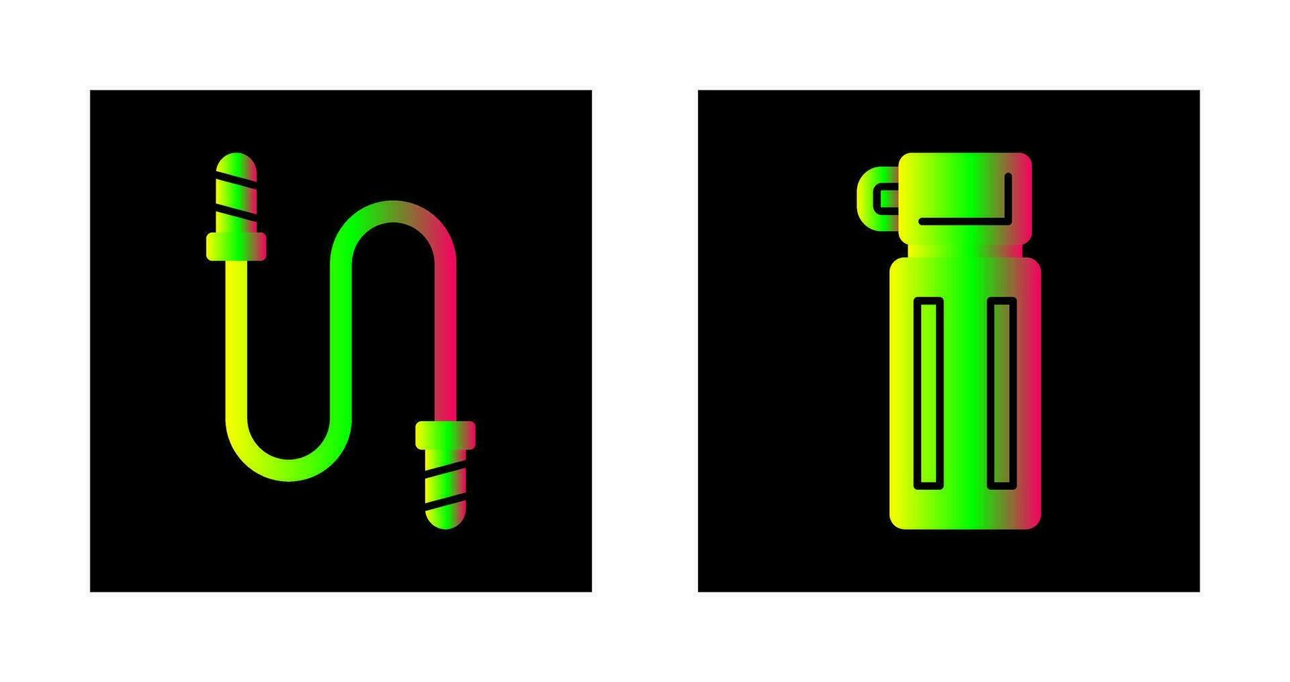 Jumping Rope and Thermos Icon vector