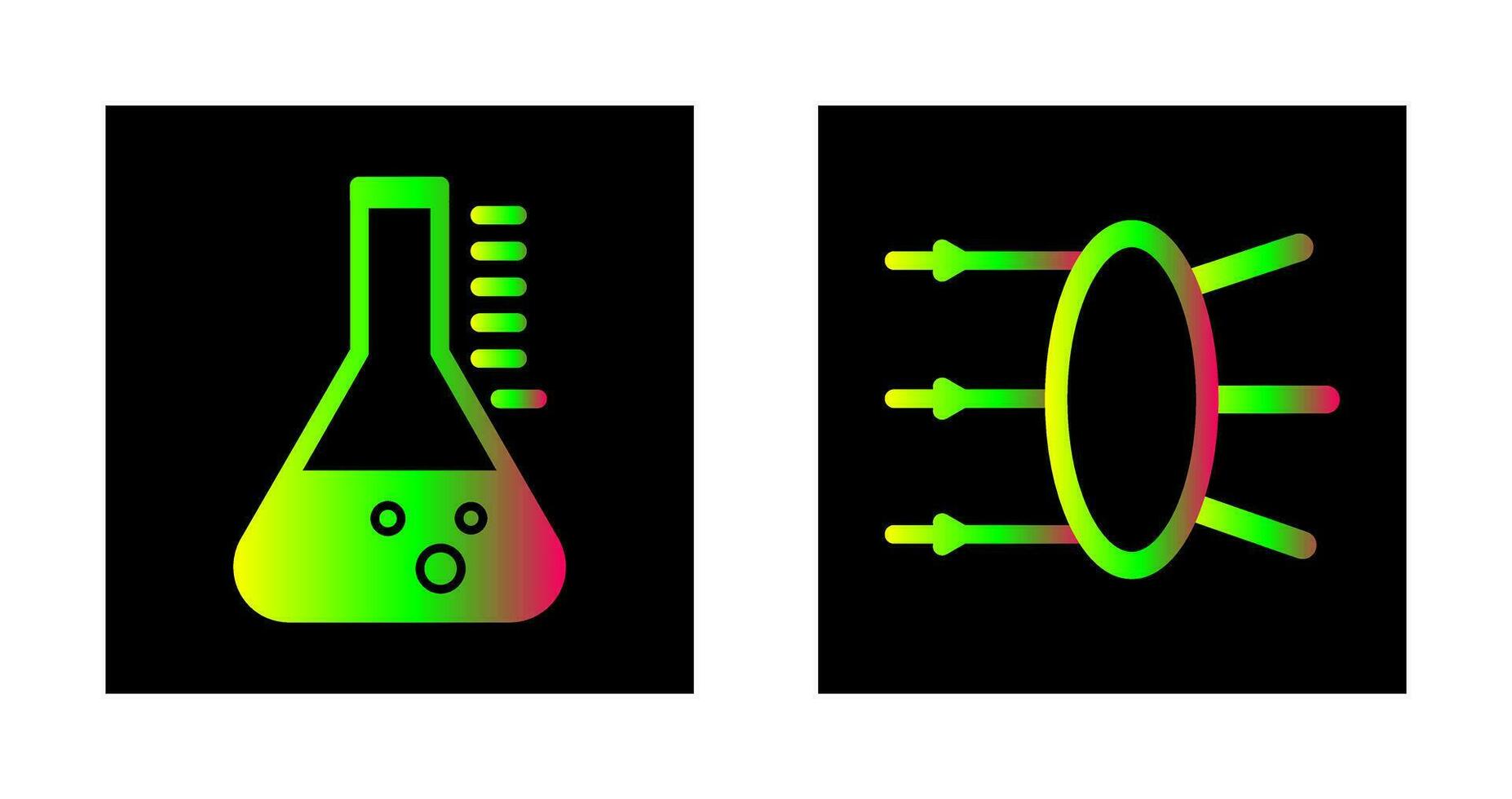 refracción y cubilete icono vector