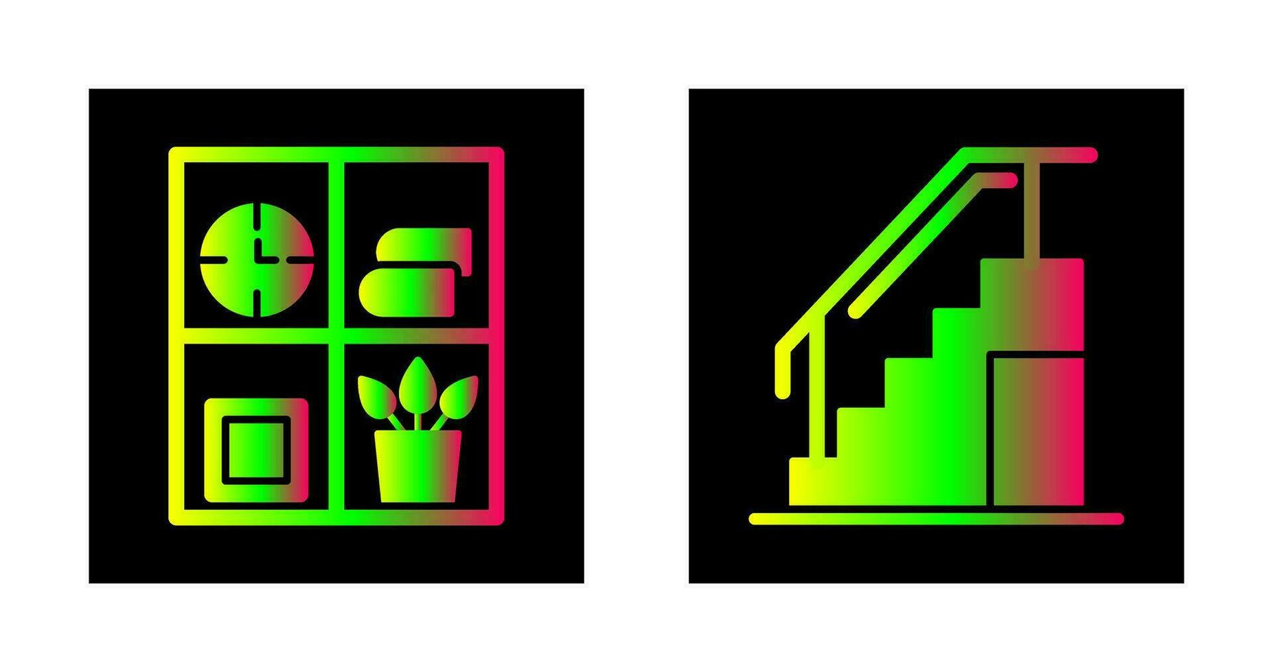 Bookshelf and Stairs Icon vector