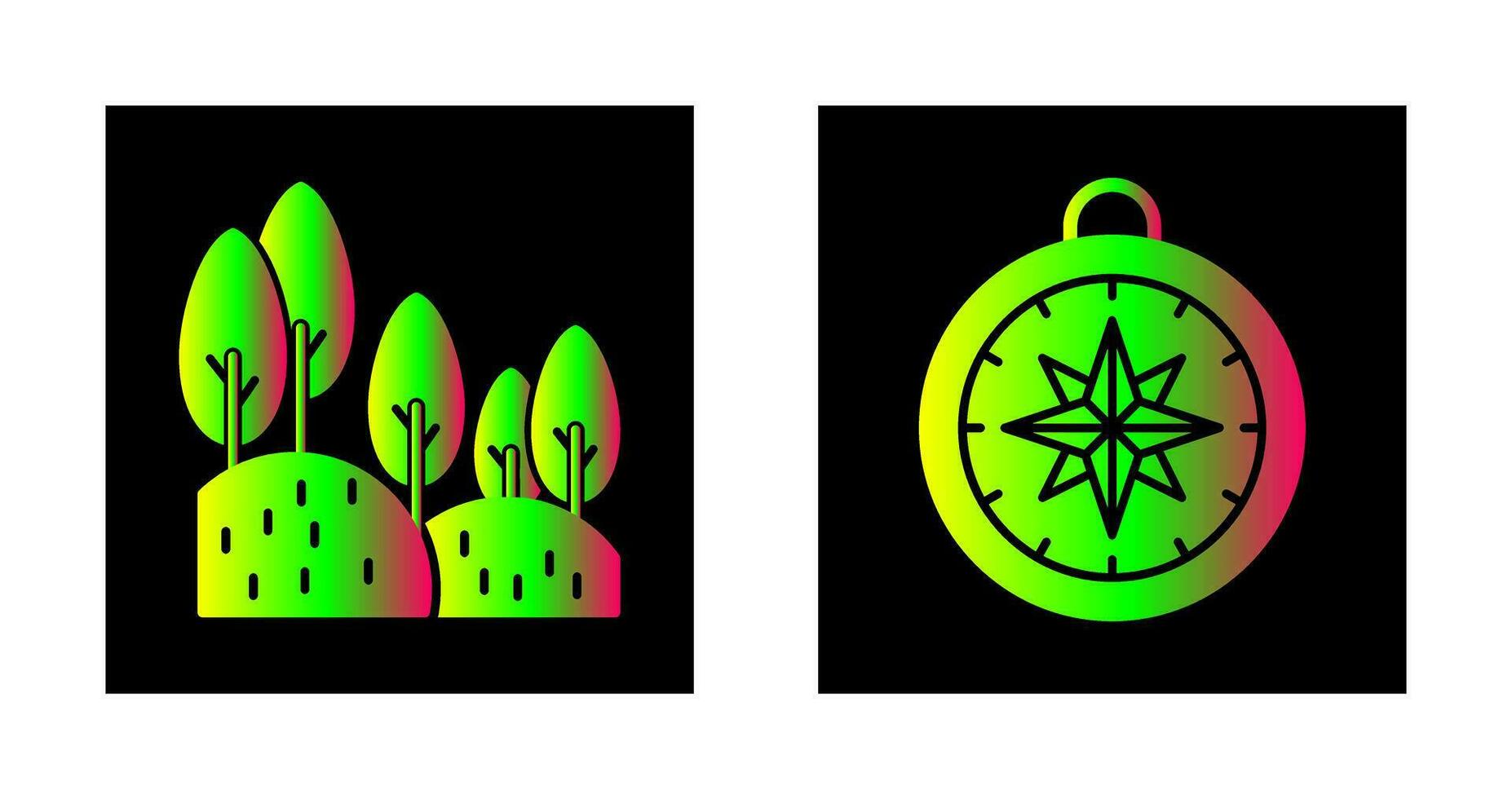 Forest and Compass Icon vector