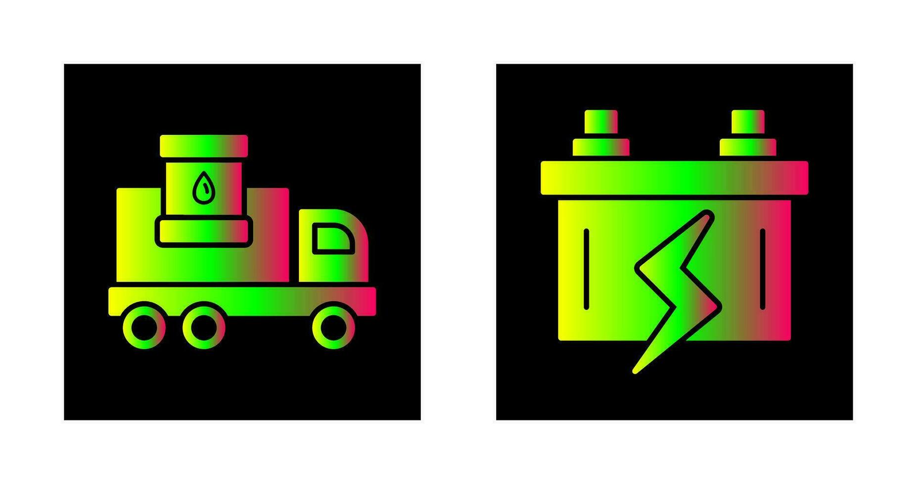 Fuel Truck and Battery Icon vector