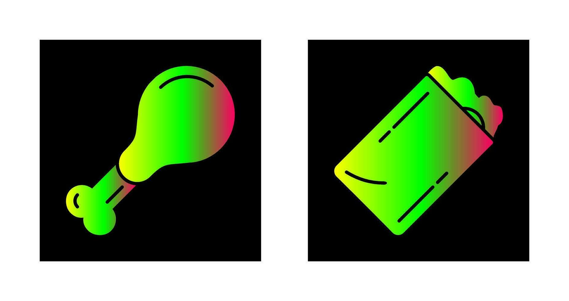 Chicken leg and Kebab Icon vector