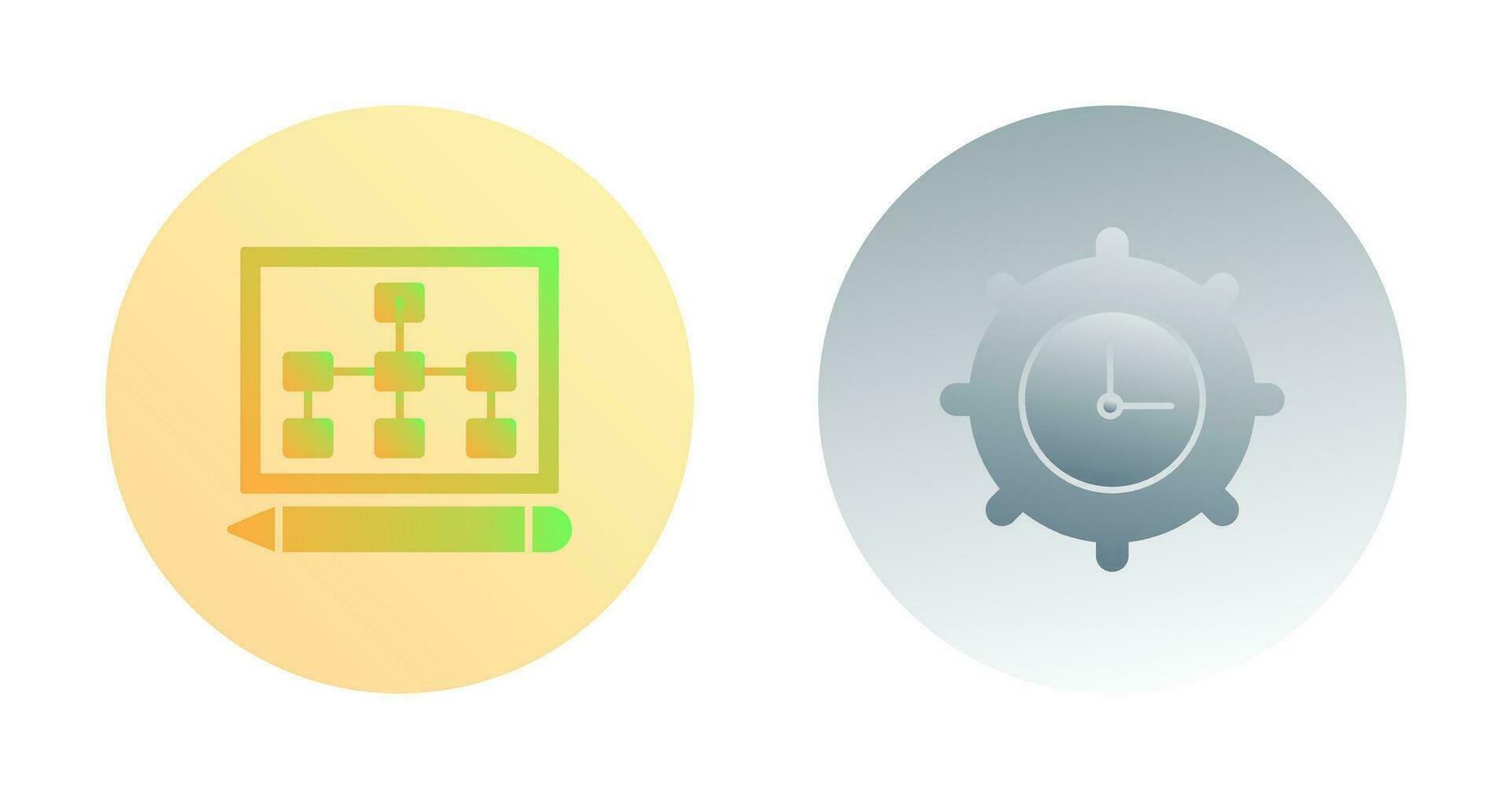 draw hierarchy and time setting  Icon vector