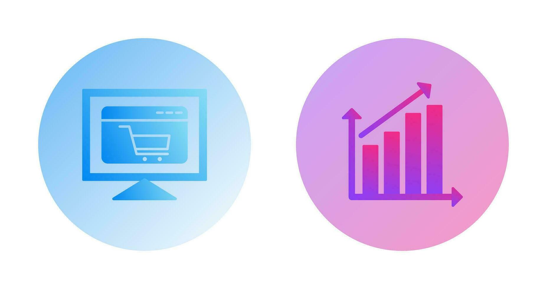 ecommerce website and rising statistics Icon vector