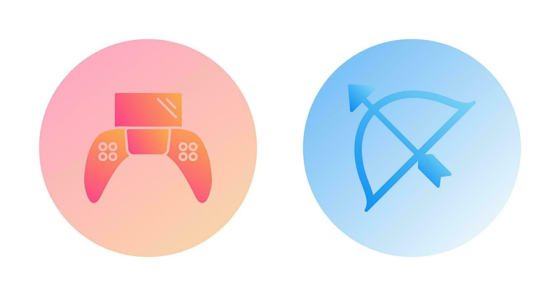 Play Station and Archery Icon vector