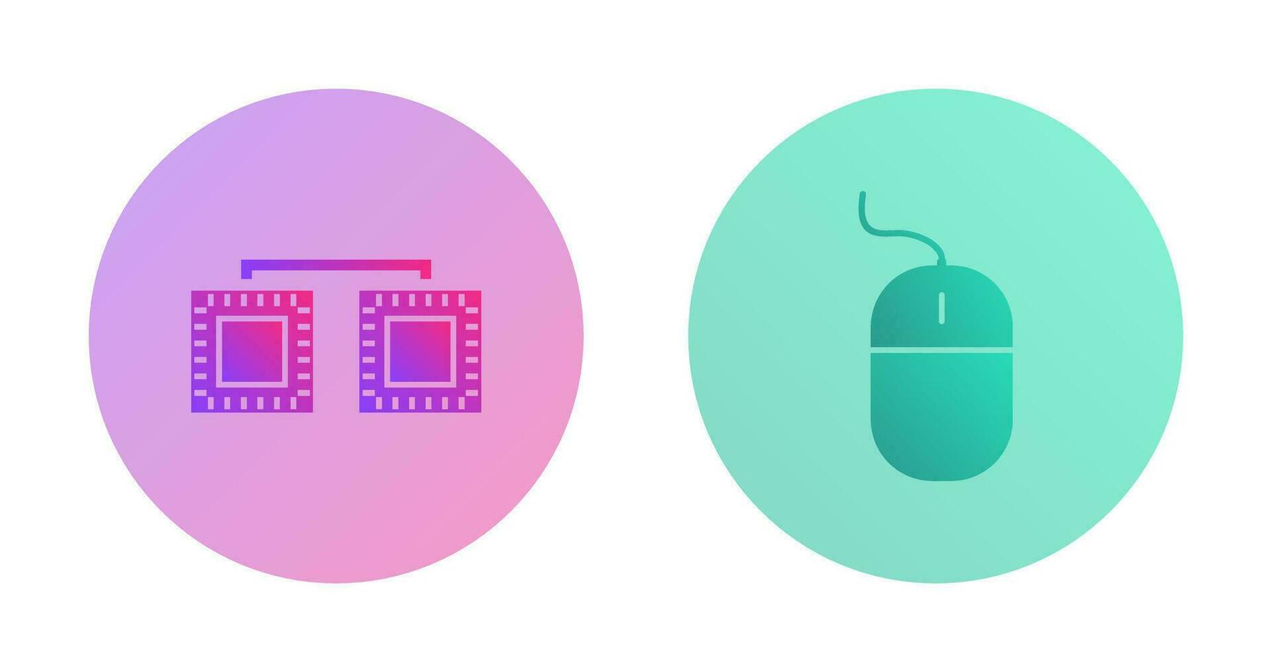 processors connected and mouse Icon vector