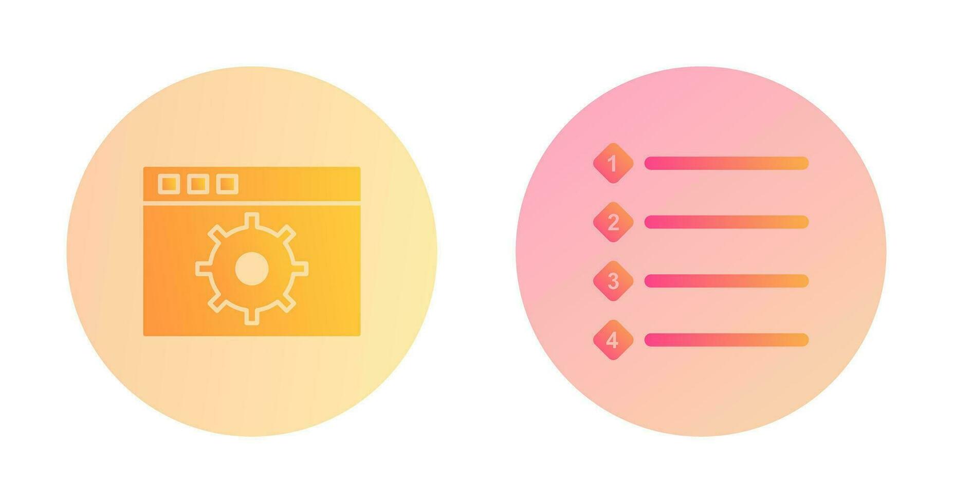 settings and numbered lists Icon vector