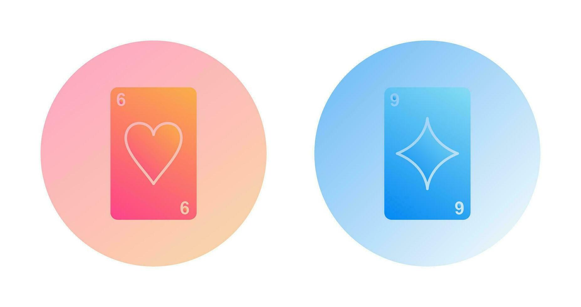 heart cards and diamonds card Icon vector