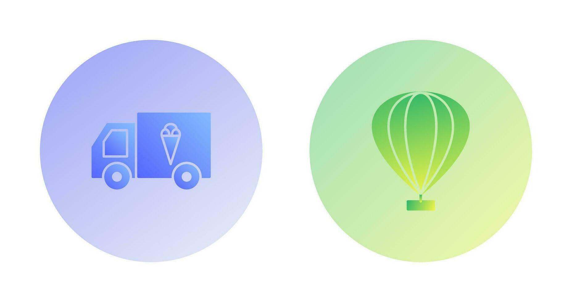 Icecream Van and air Craft Icon vector