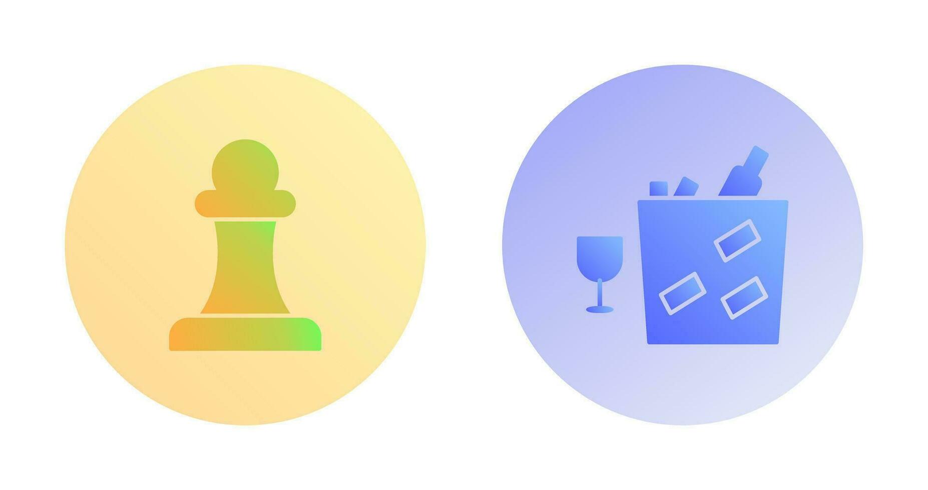 pawn and wine bottle in ice  Icon vector