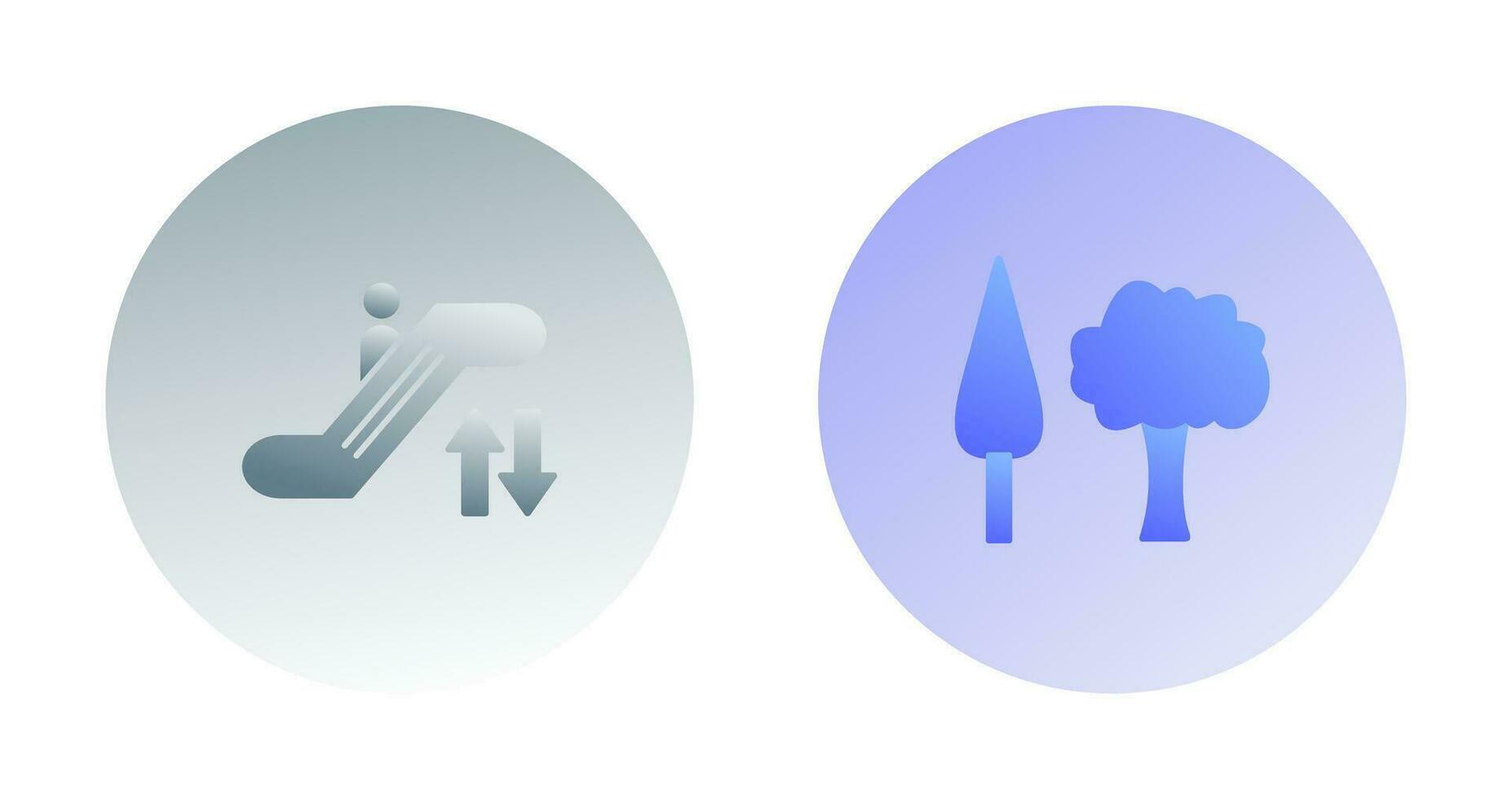 Escalator and Trees Icon vector