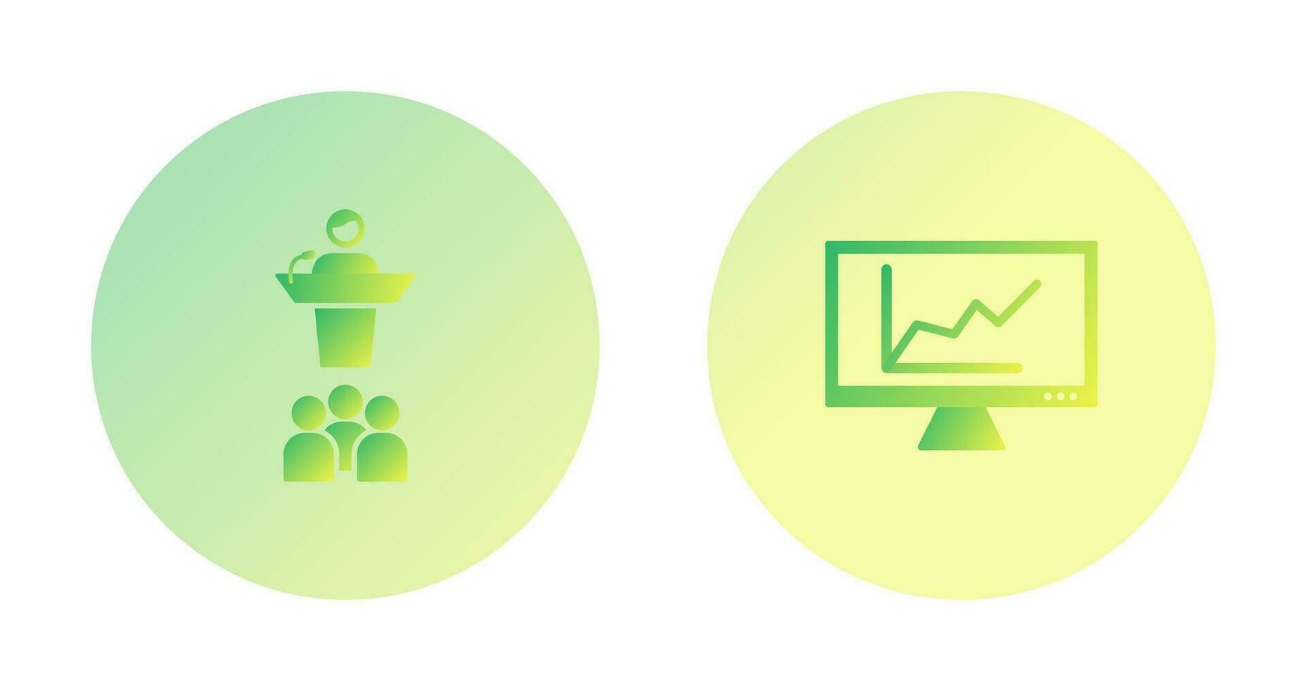 Online Graph and Seminar Icon vector