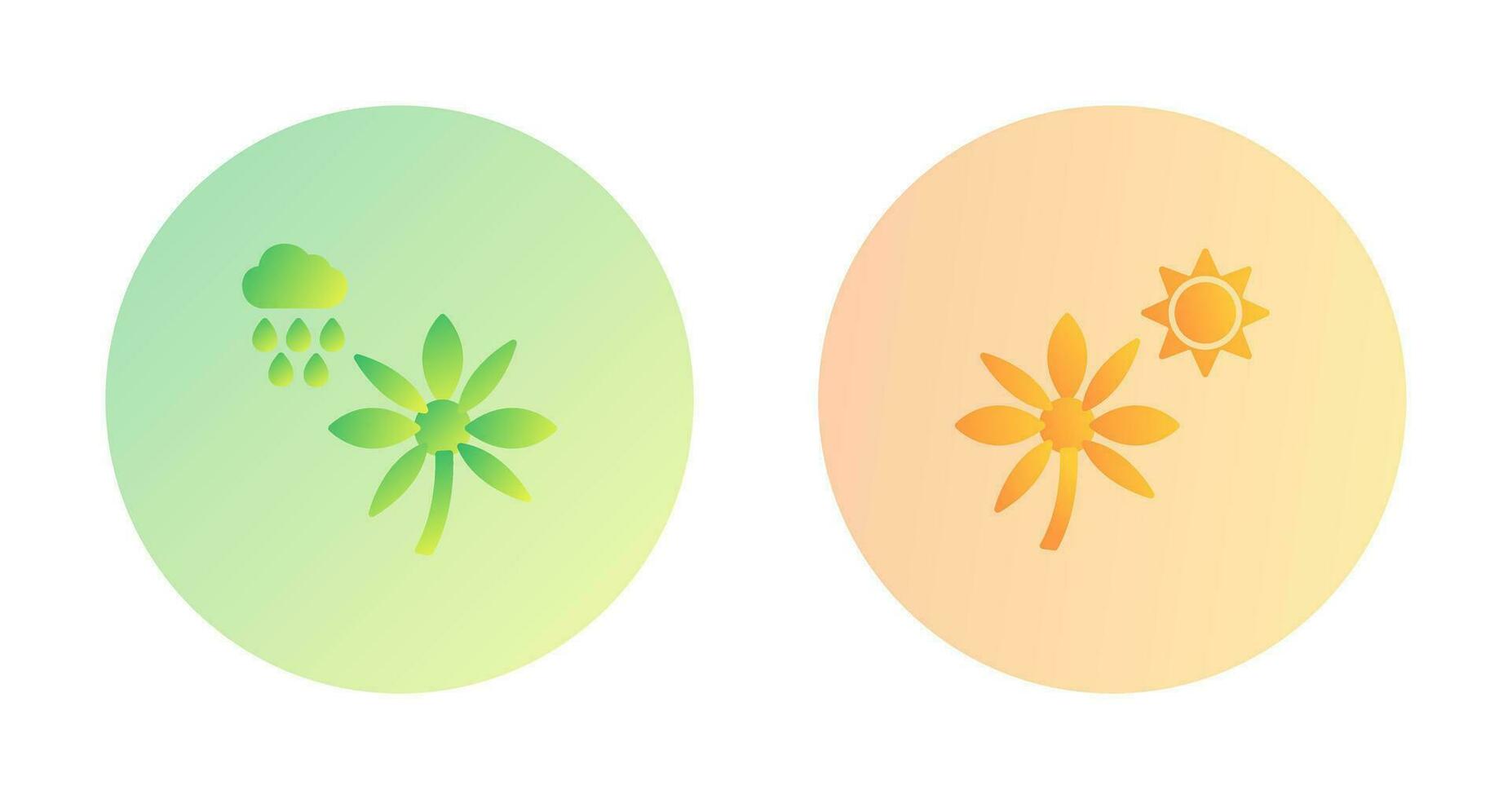 Flower with rain and Flower  Icon vector