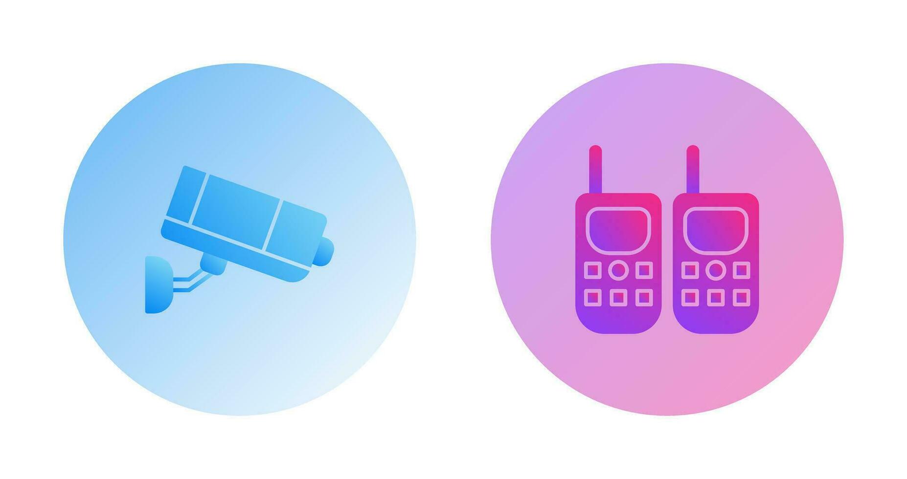 CCTV Camera and Walkie Talkie Icon vector