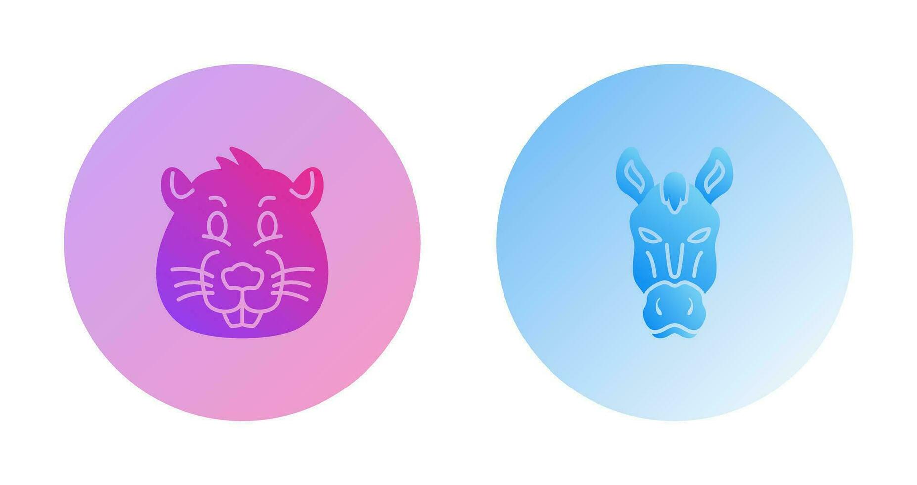 Beaver and Horse Icon vector