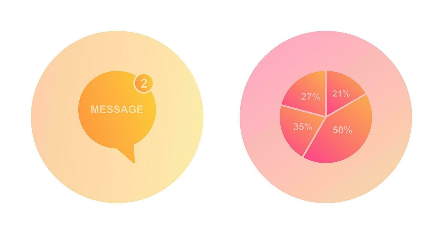 Message Bubbles and Pie Chart Icon vector