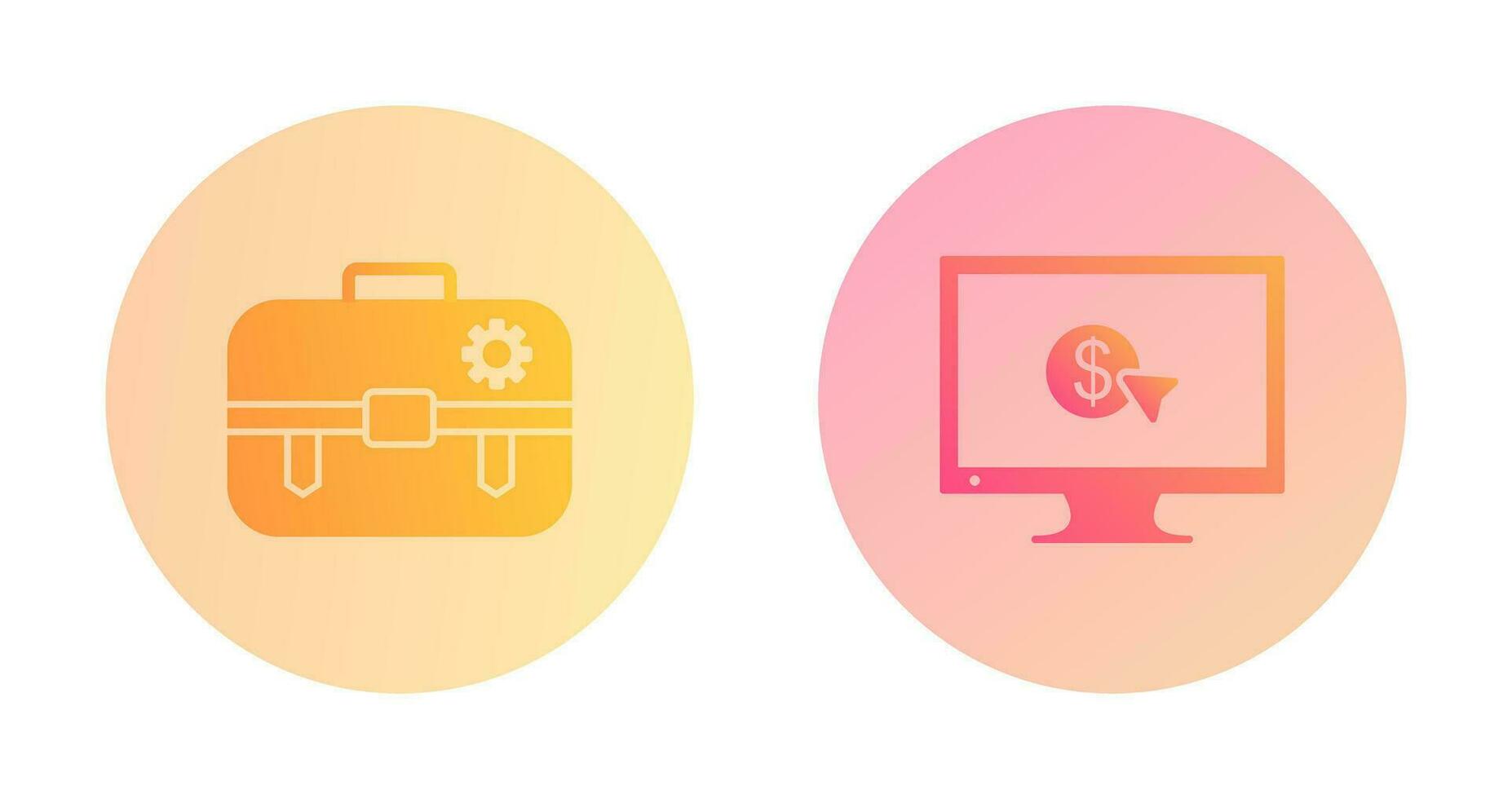 portfolio management and pay per click Icon vector