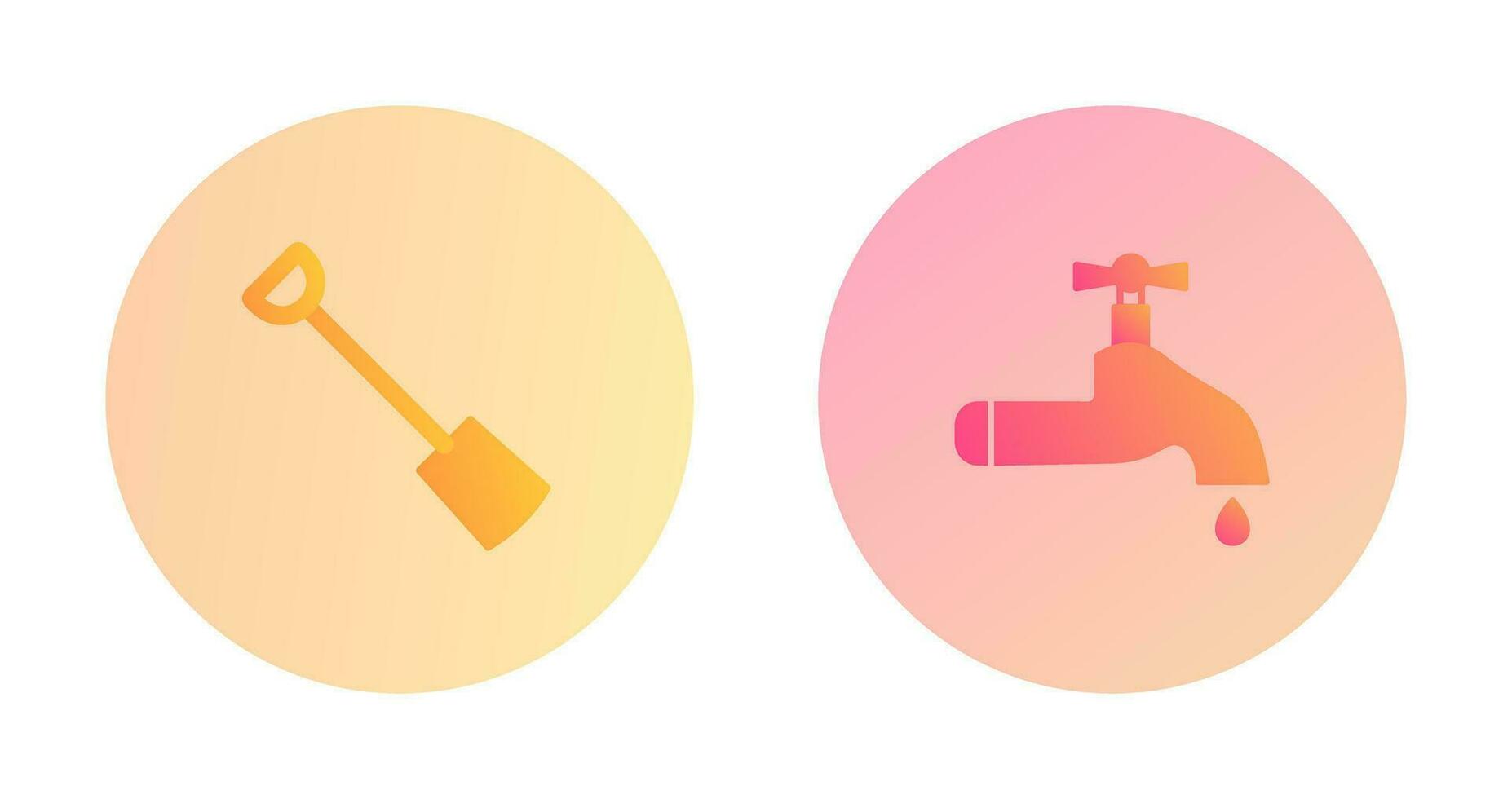 Hand Shovel and Water Tap Icon vector