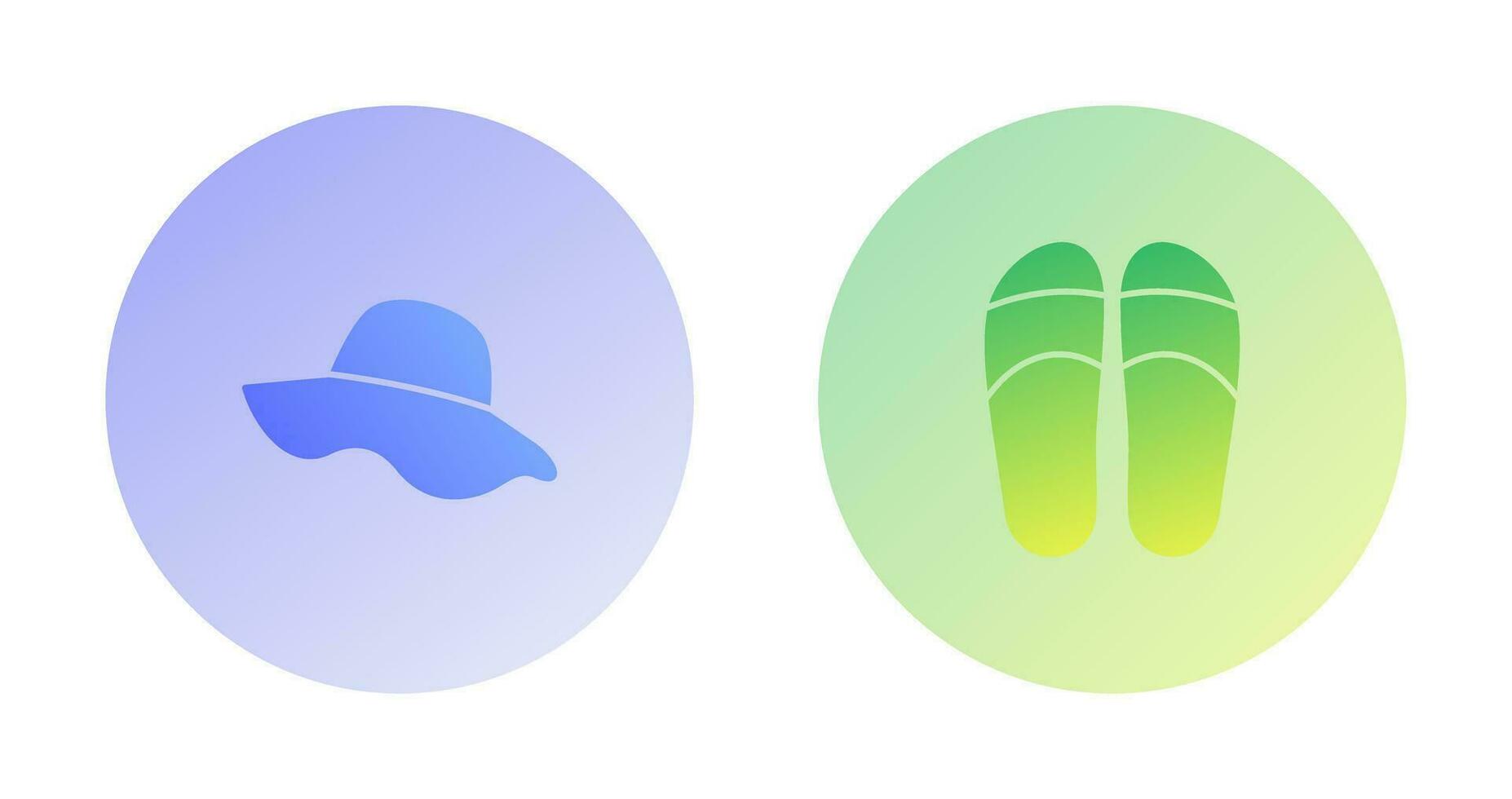 sombrero y zapatillas icono vector