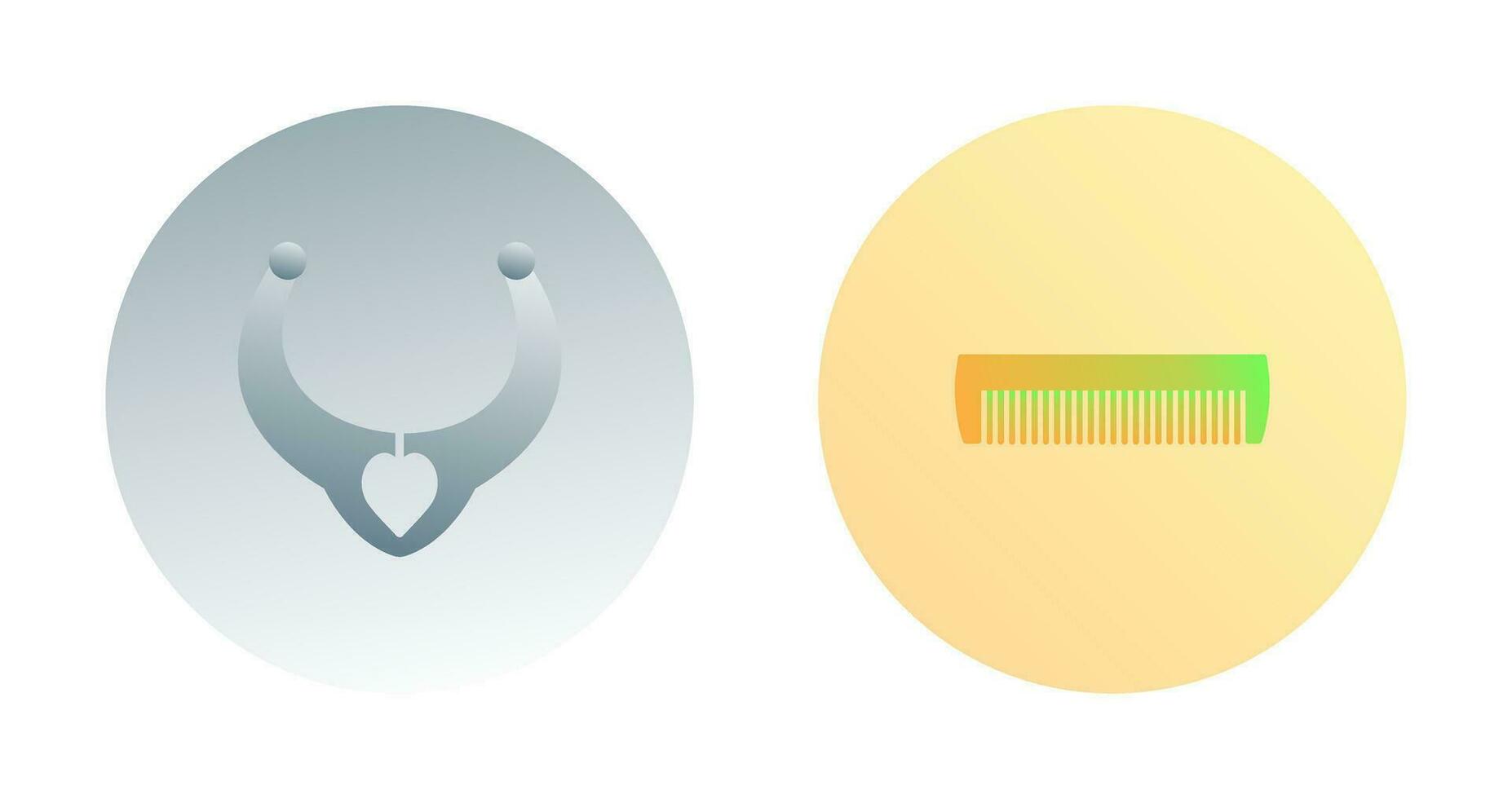Necklace and Comb Icon vector
