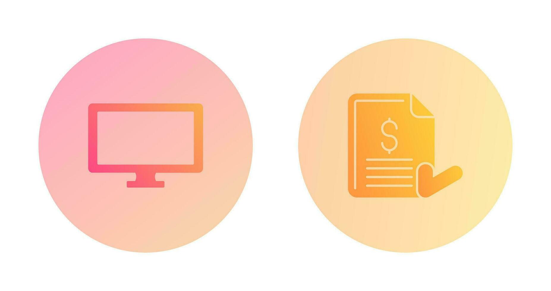 Monitor and Invoice Icon vector