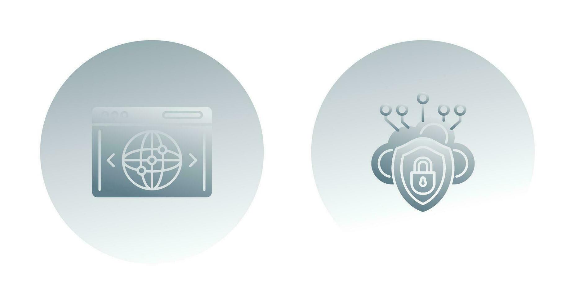 Cloud Security and Website Icon vector
