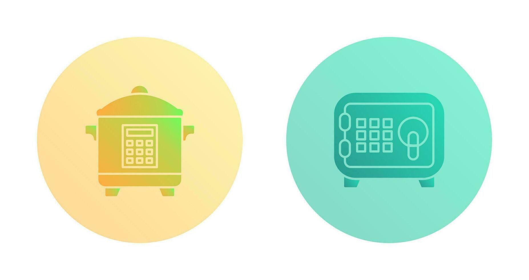 Cooker and Safe Box Icon vector