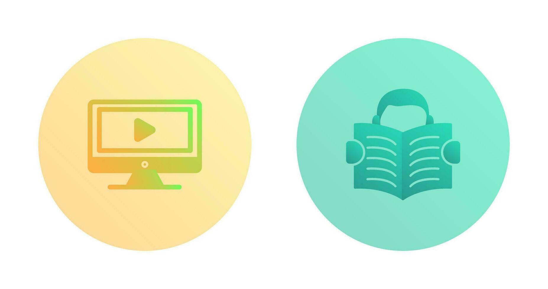 Video Lesson and Reading Icon vector