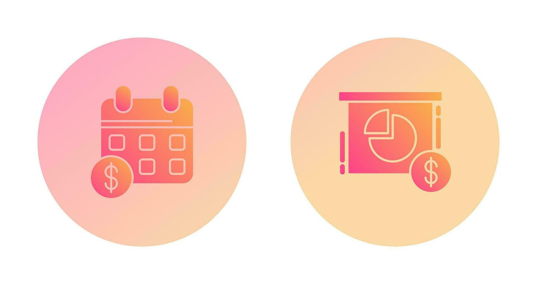 Calendar and Pie Chart Icon vector