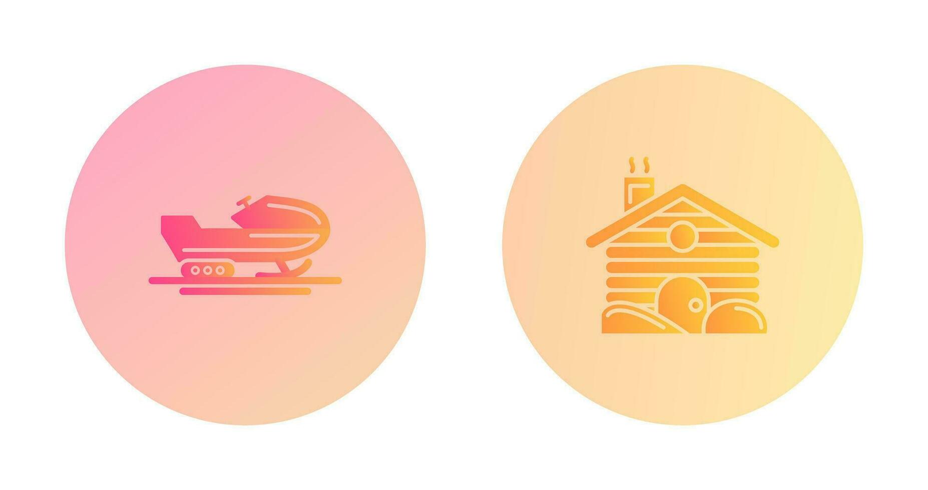 Snowmobile and Cabin Icon vector