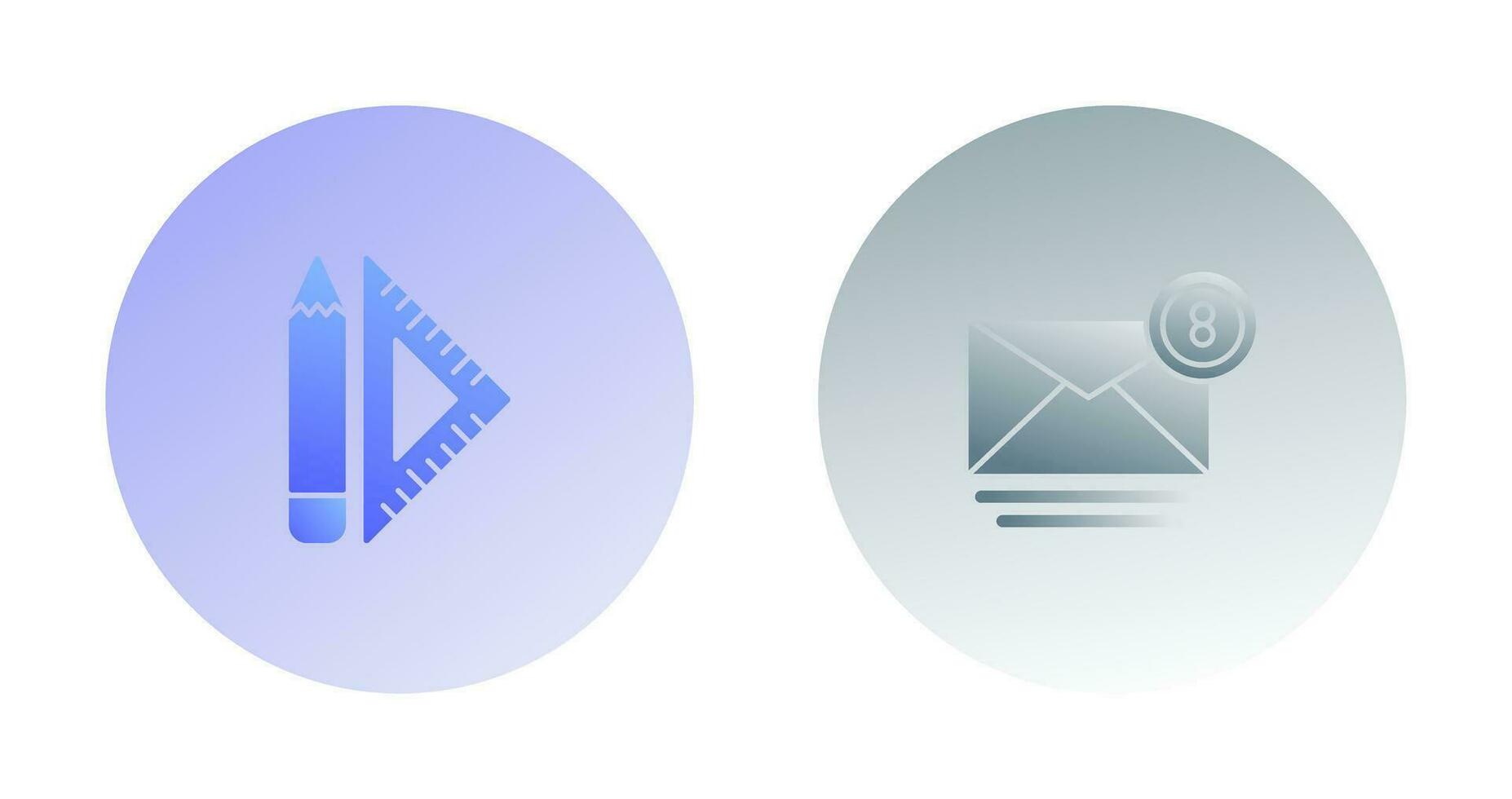 set square and mail Icon vector