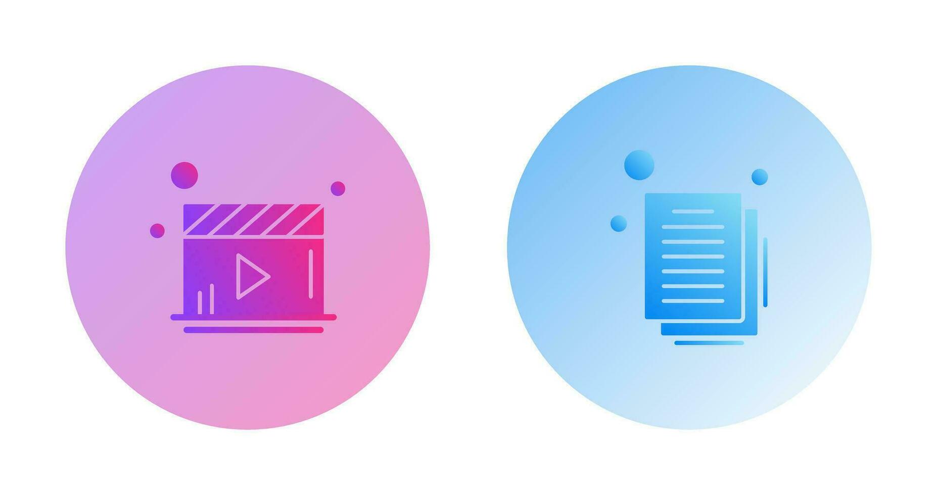 Video Player and Document Icon vector