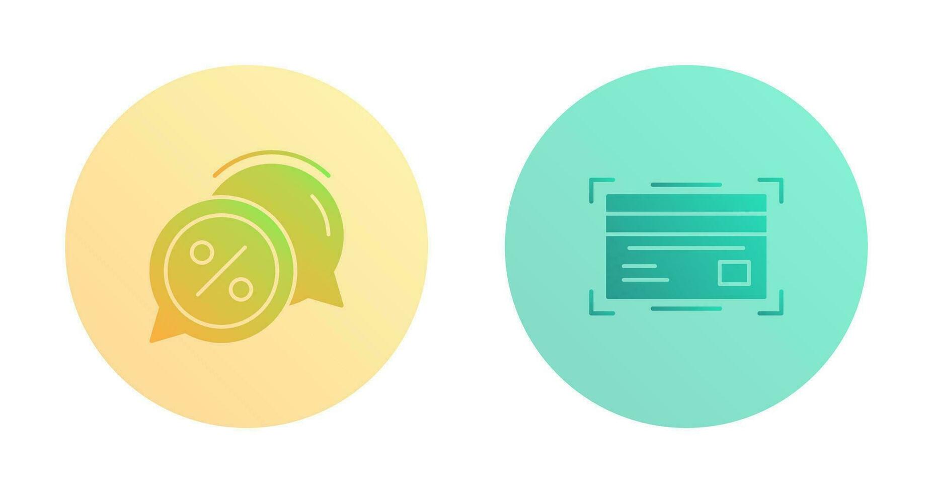 Discount Offer and Credit Card Icon vector
