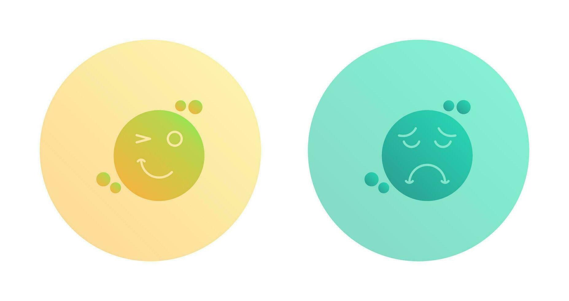 Wink and Sad Icon vector