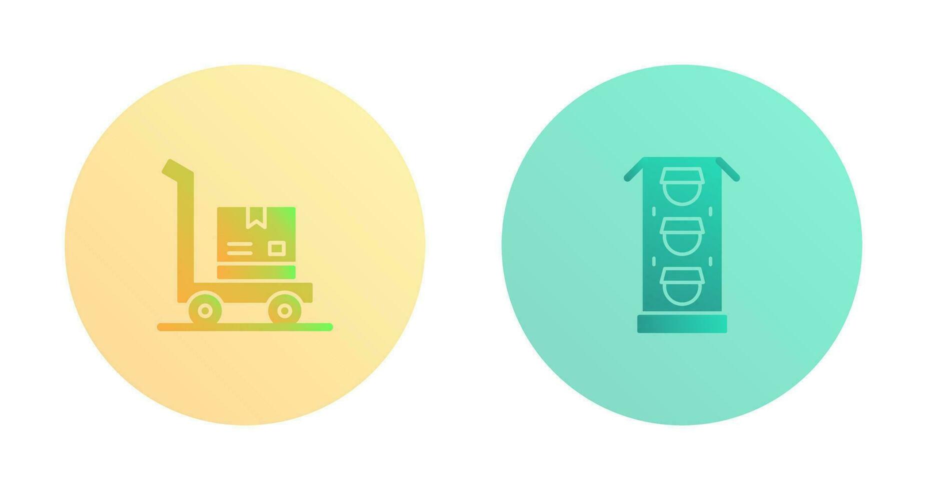 trolly and traffic light  Icon vector