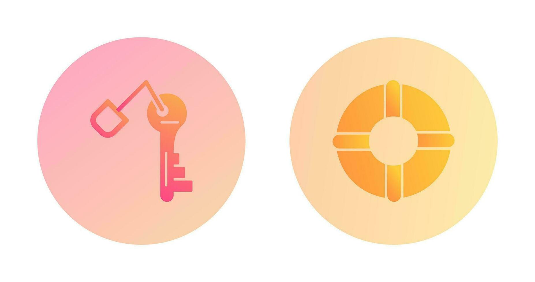 Key and Lifebuoy Icon vector