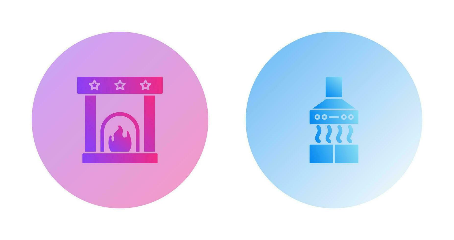 Fireplace and Extractor Hood Icon vector