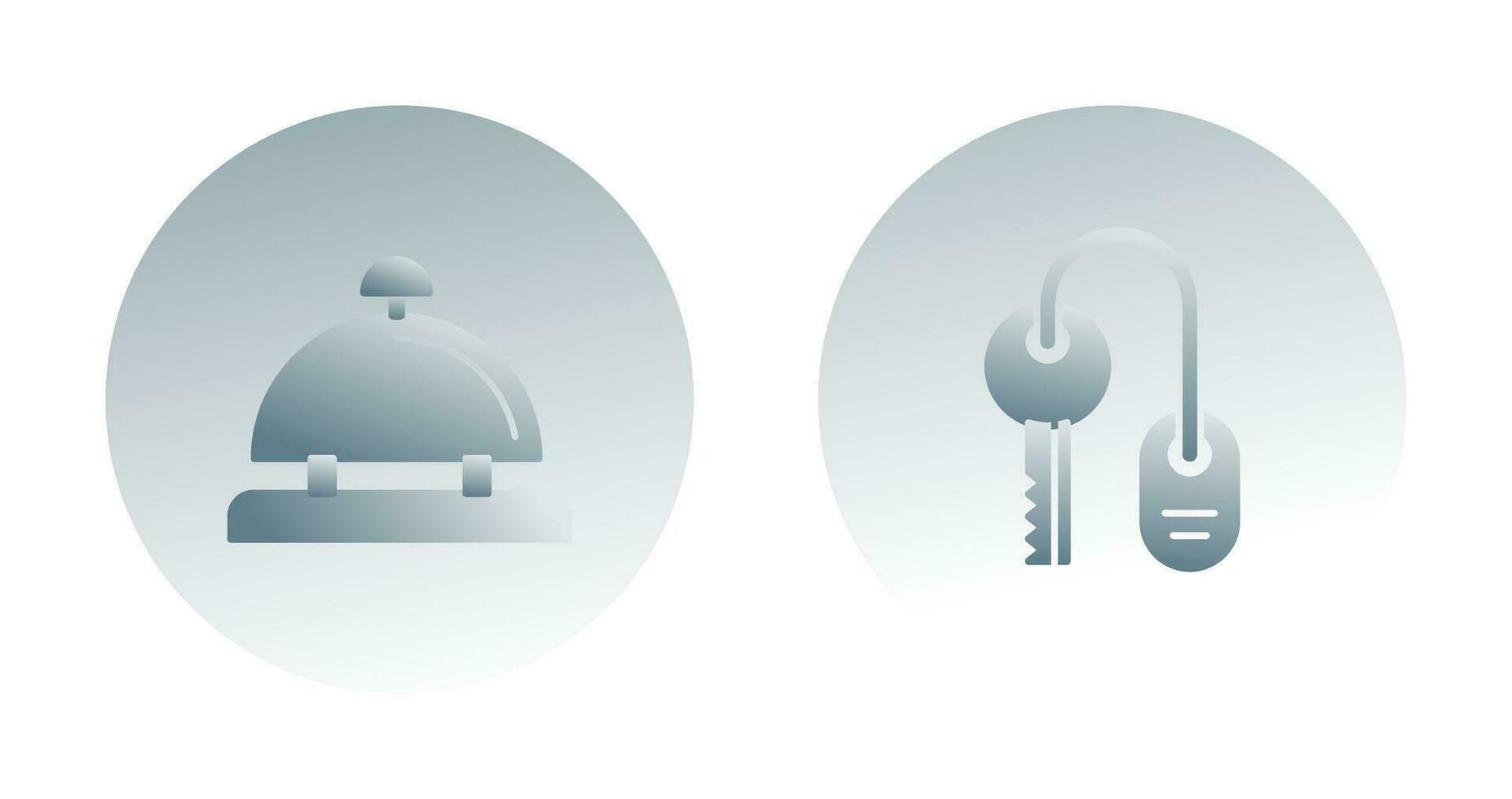 Room key and Desk Bell Icon vector