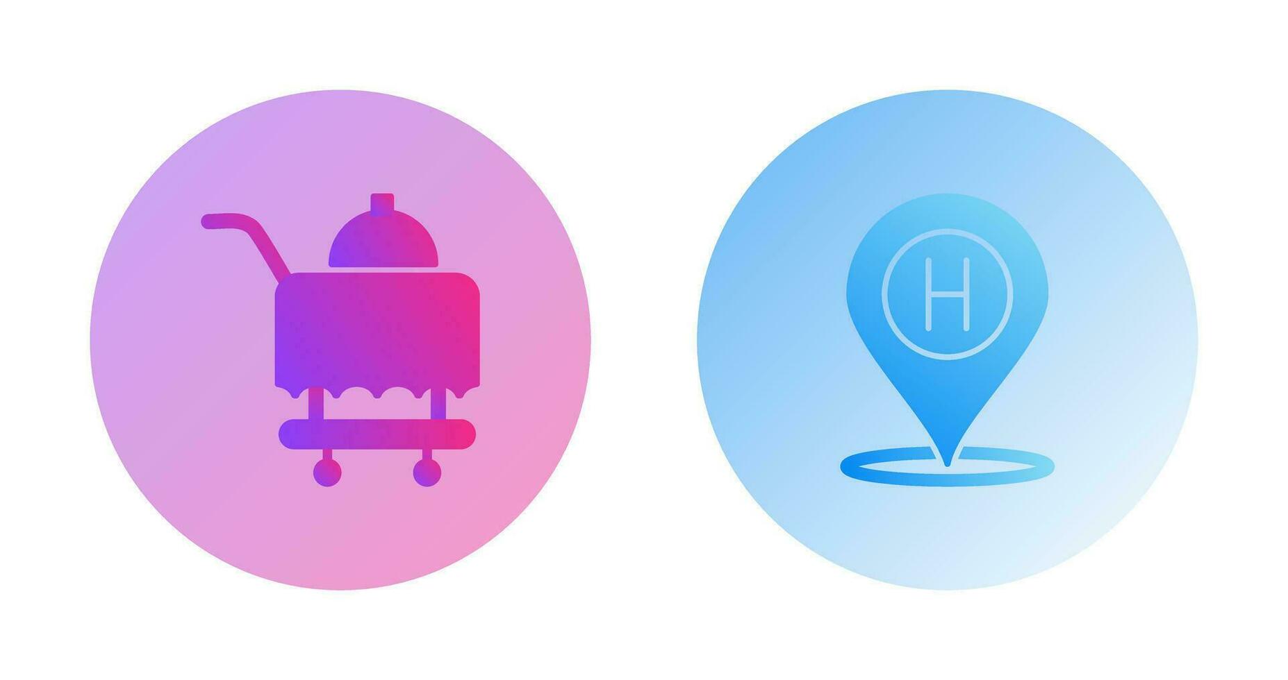 Room Service and Hotel Location Icon vector