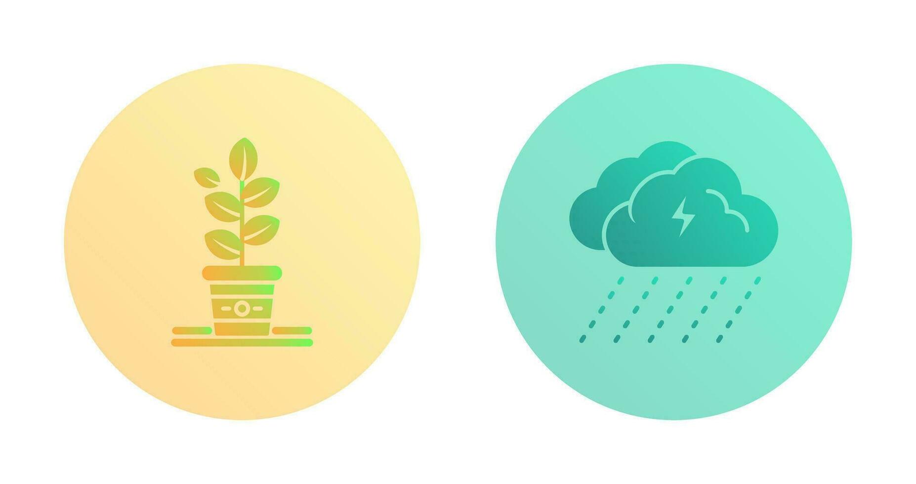 Planting and Rainy Day Icon vector