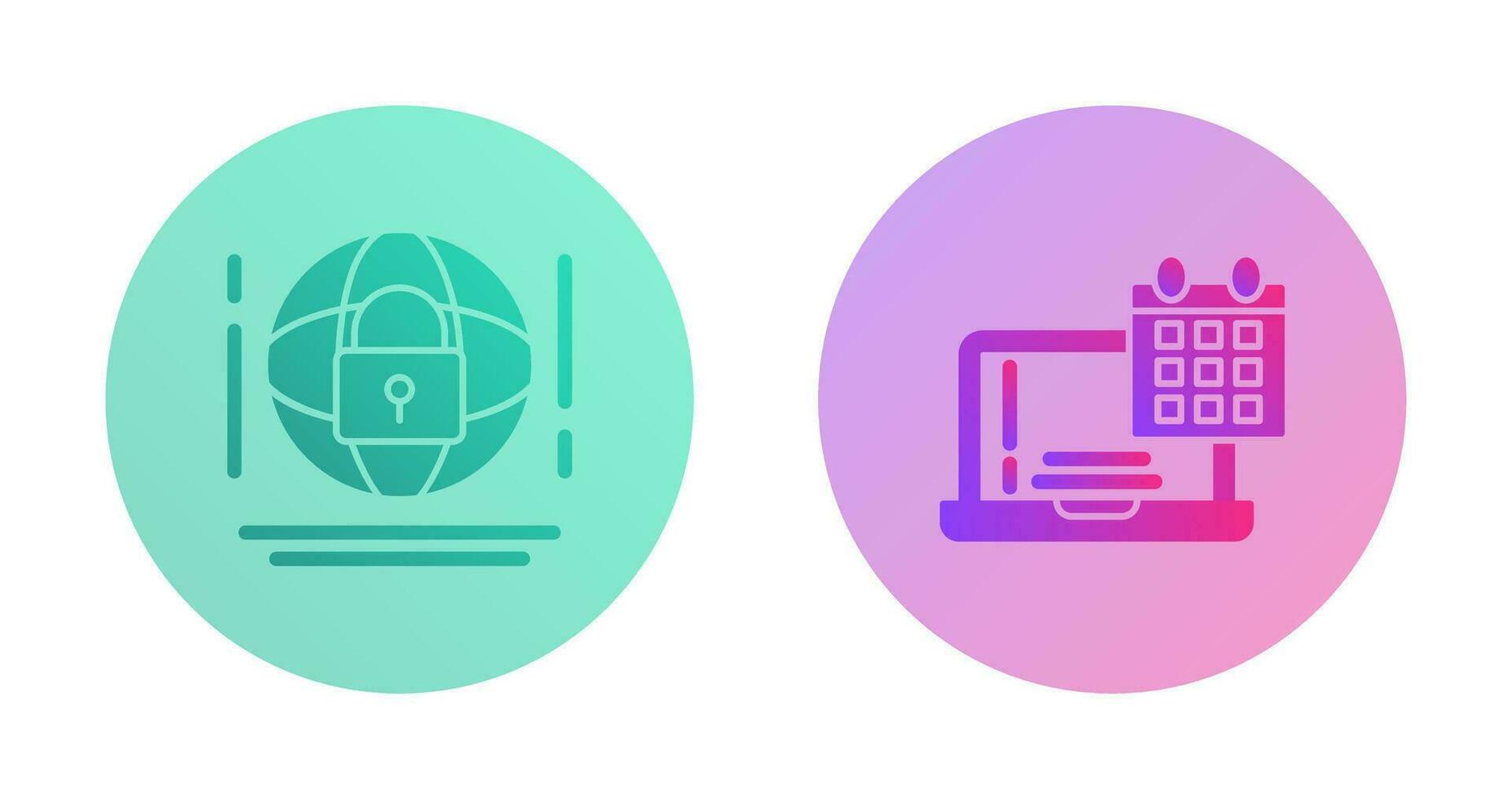 Internet Security and Calendar Icon vector