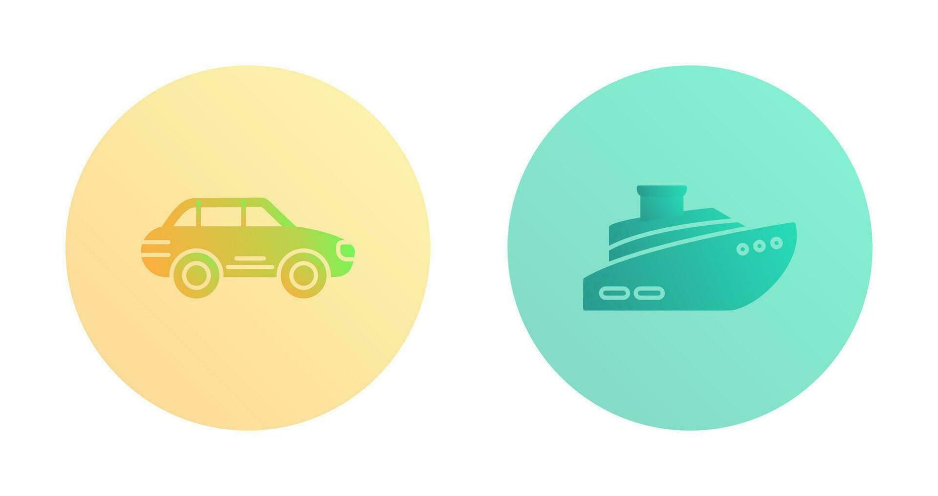 Car and Ship Icon vector