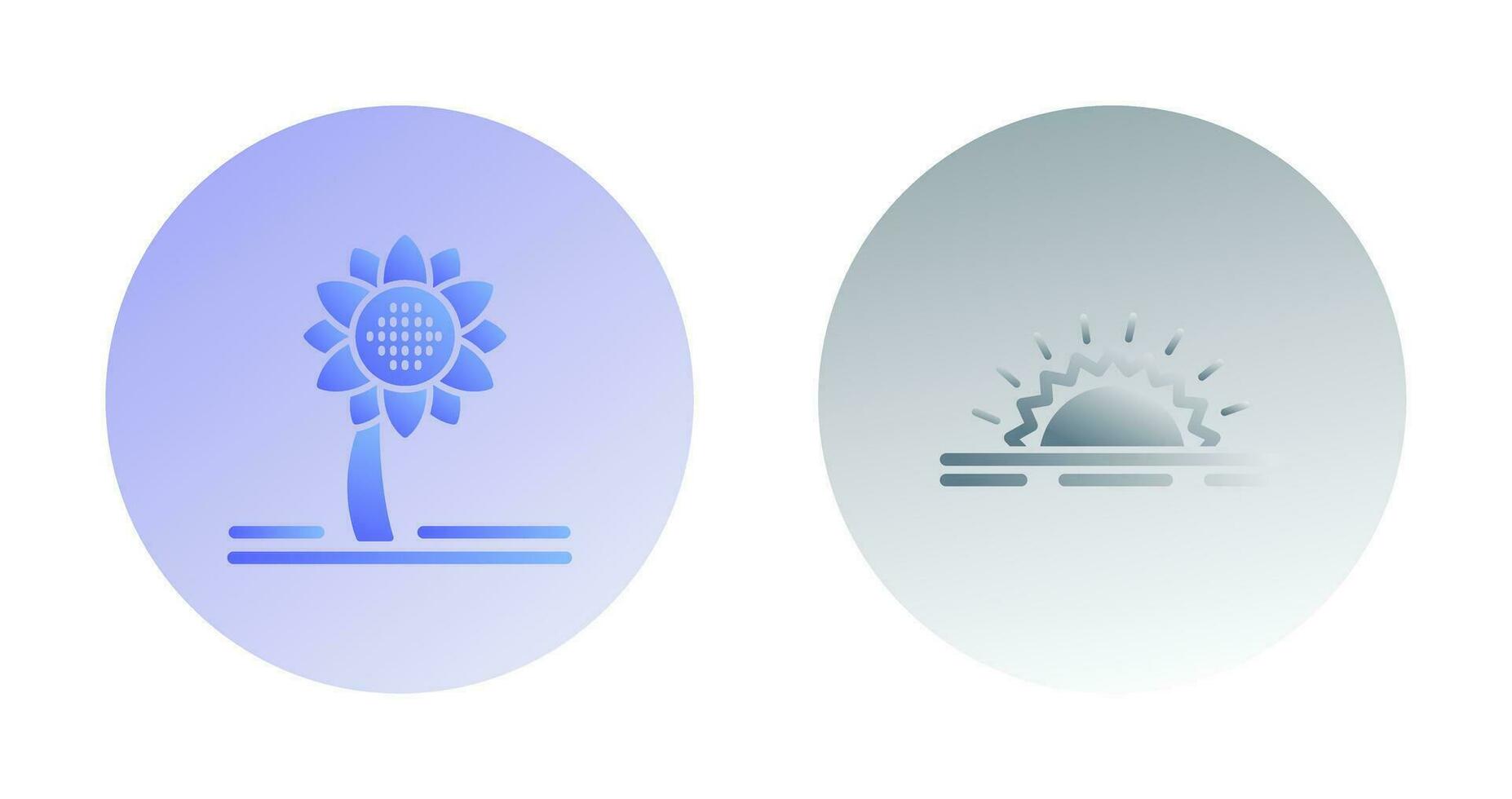 girasol y Brillo Solar icono vector