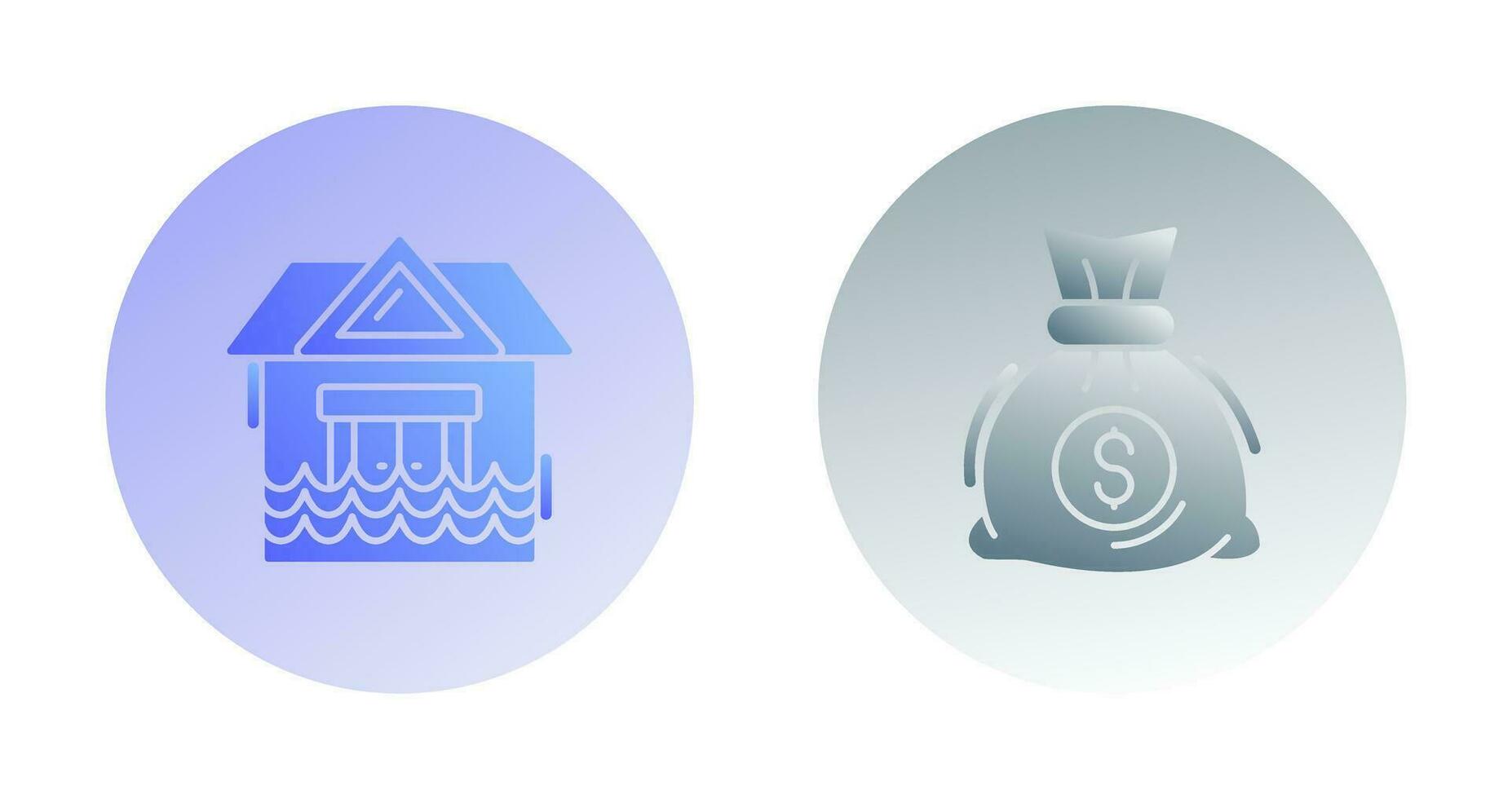 Natural Disaster and Money Bag Icon vector