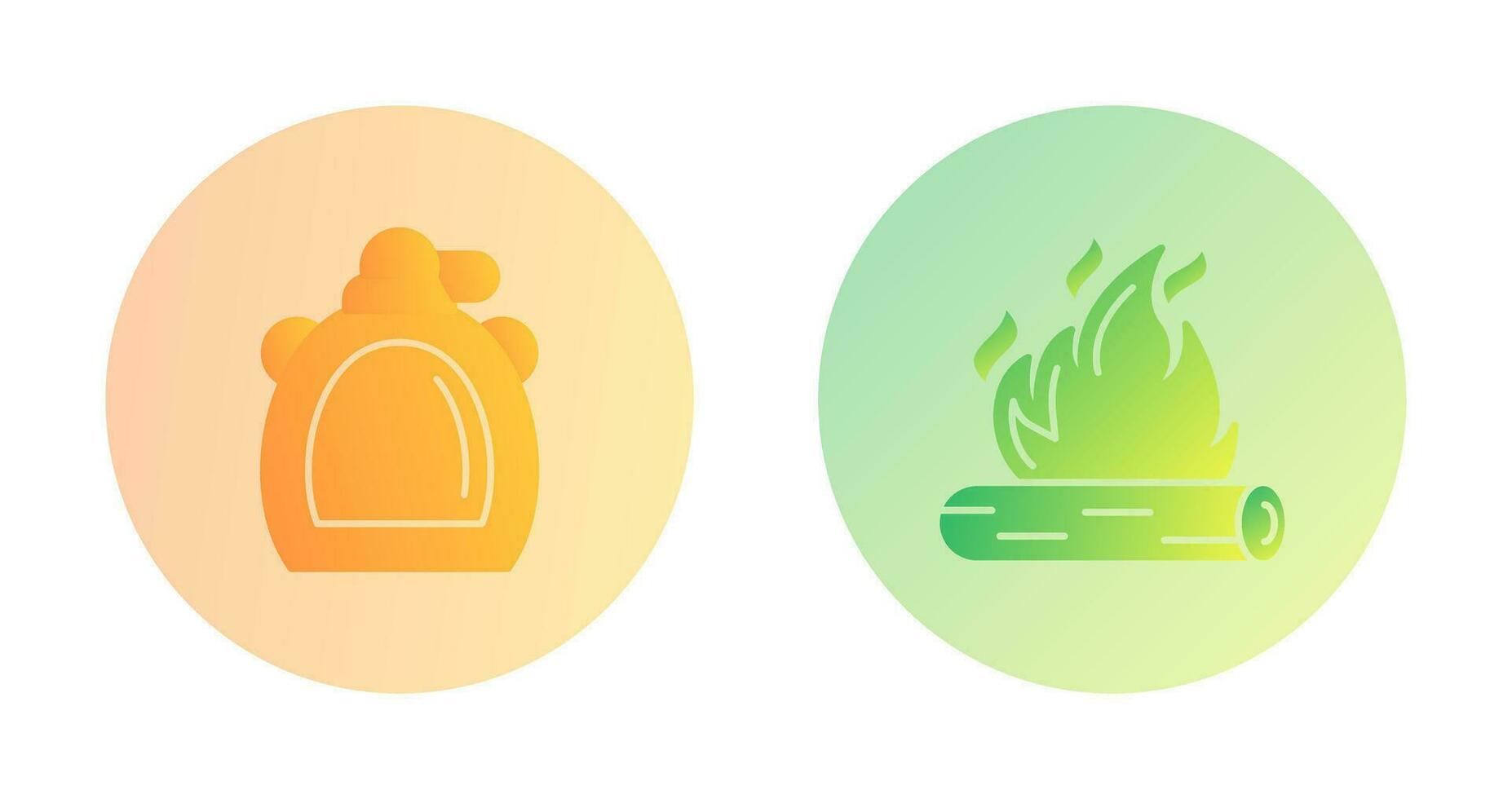 Canteen and Bonfire Icon vector