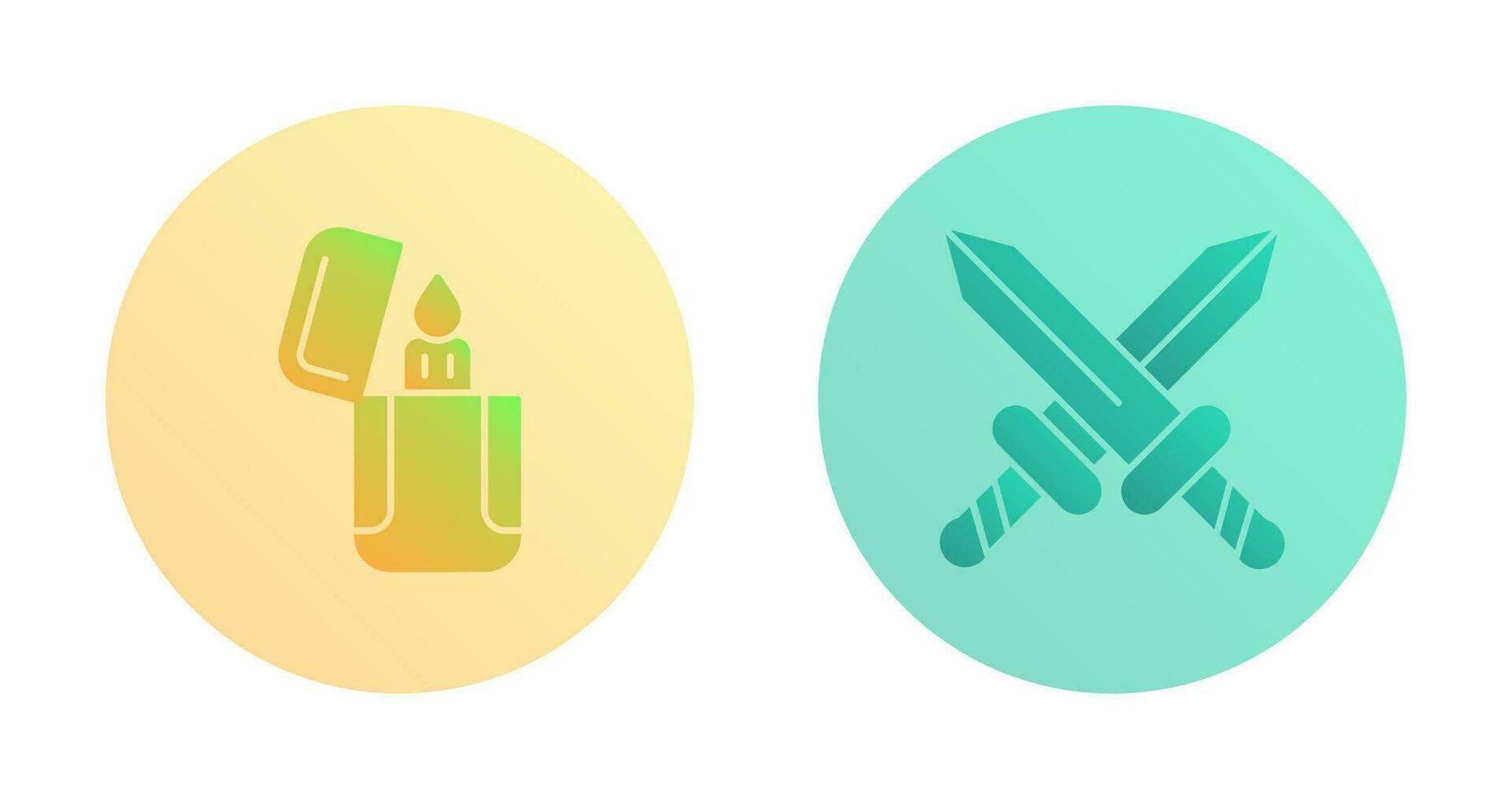 Lighter and Sword Icon vector