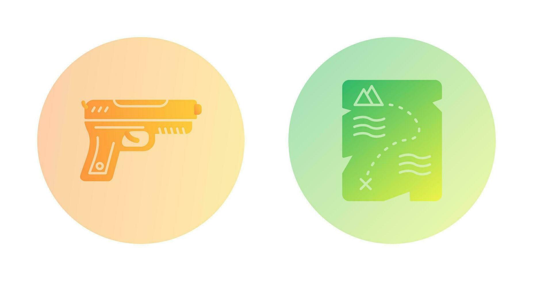 Gun and Treasure  Icon vector